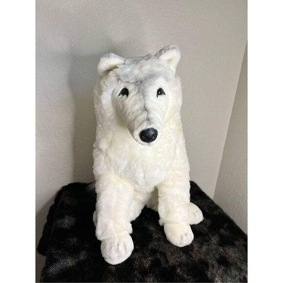 Douglas Canadian Mist white arctic wolf husky 24” realistic plush - Picture 1 of 14